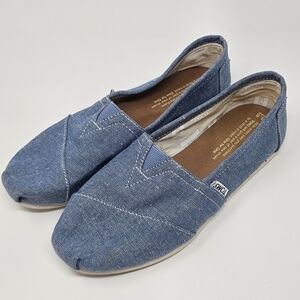 TOMS Blue Slip-On Shoes Size 6.5